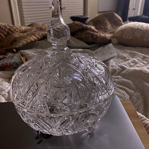 American cut glass candy dish